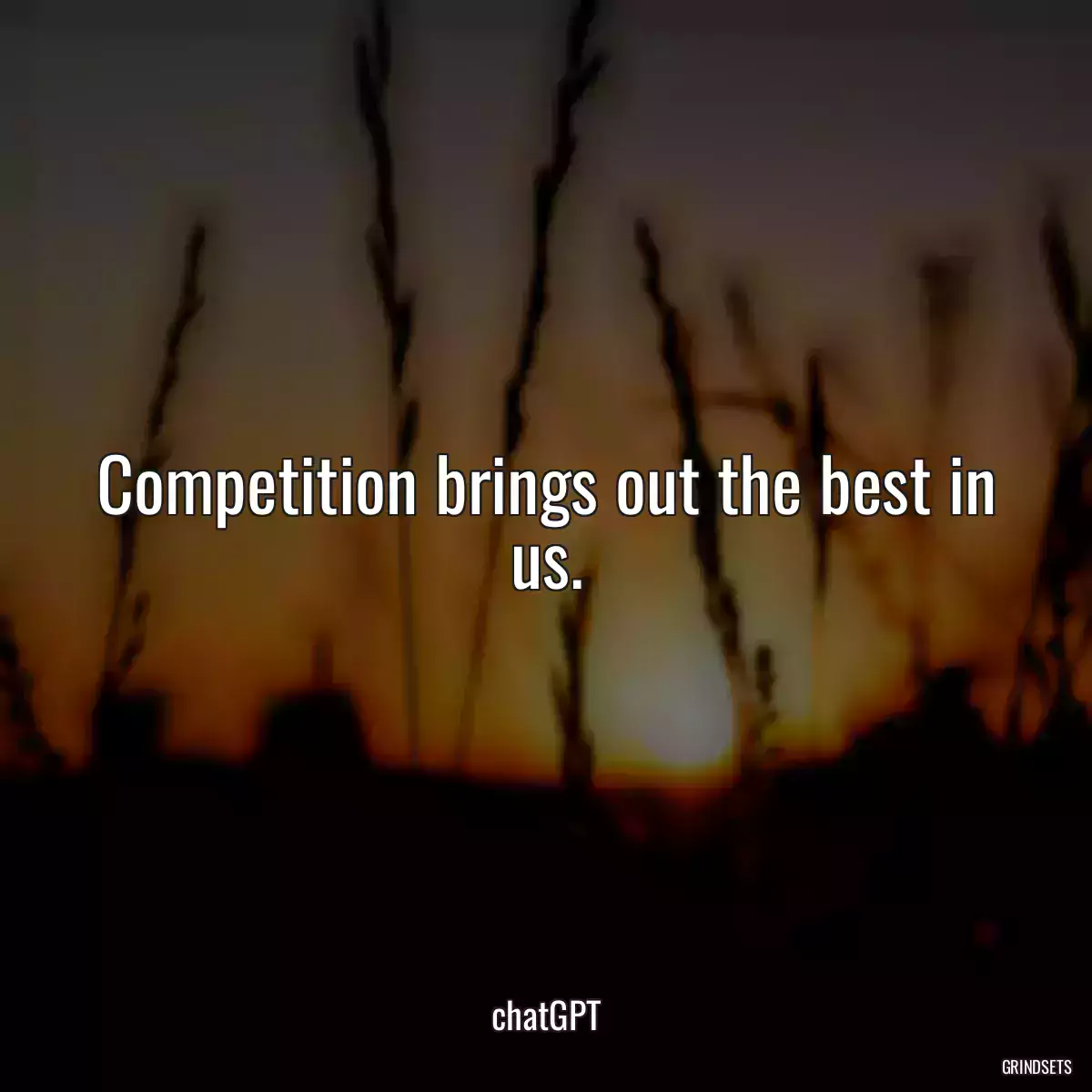 Competition brings out the best in us.