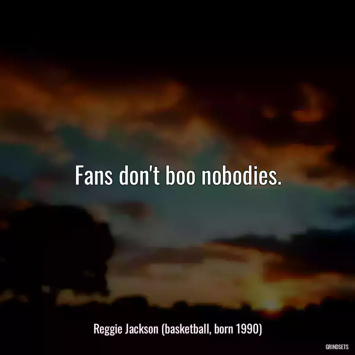 Fans don\'t boo nobodies.