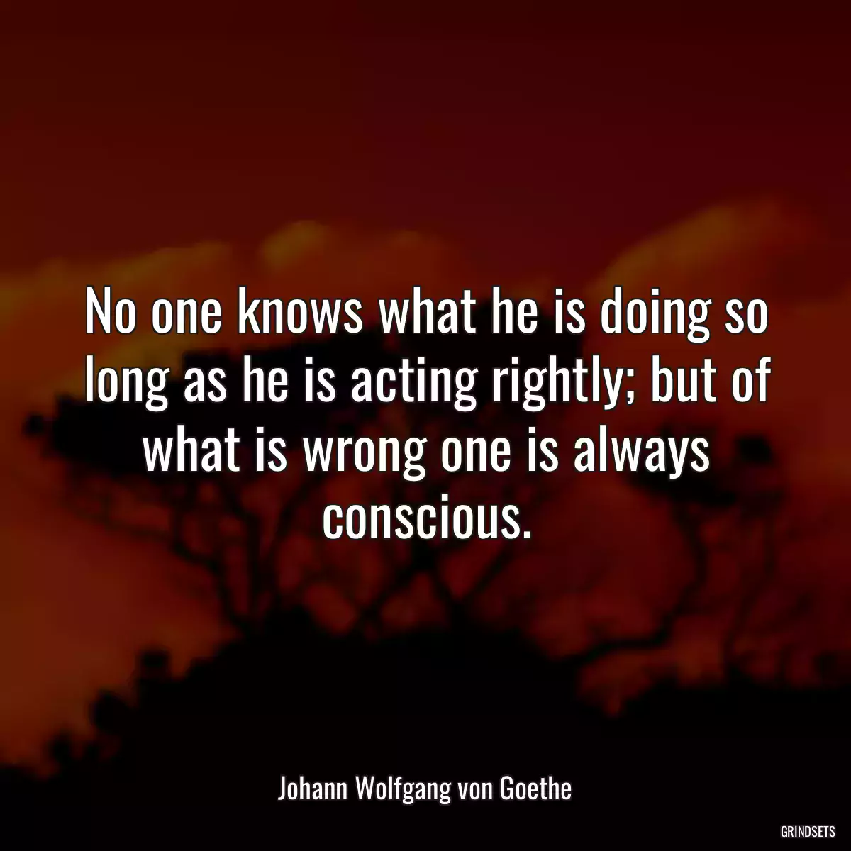 No one knows what he is doing so long as he is acting rightly; but of what is wrong one is always conscious.