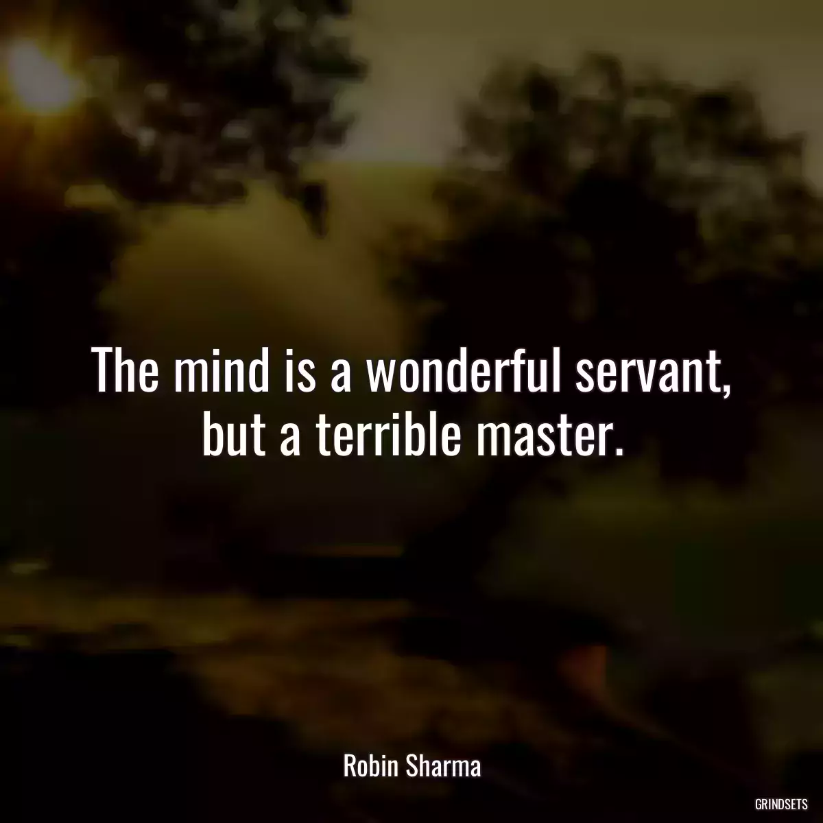 The mind is a wonderful servant, but a terrible master.