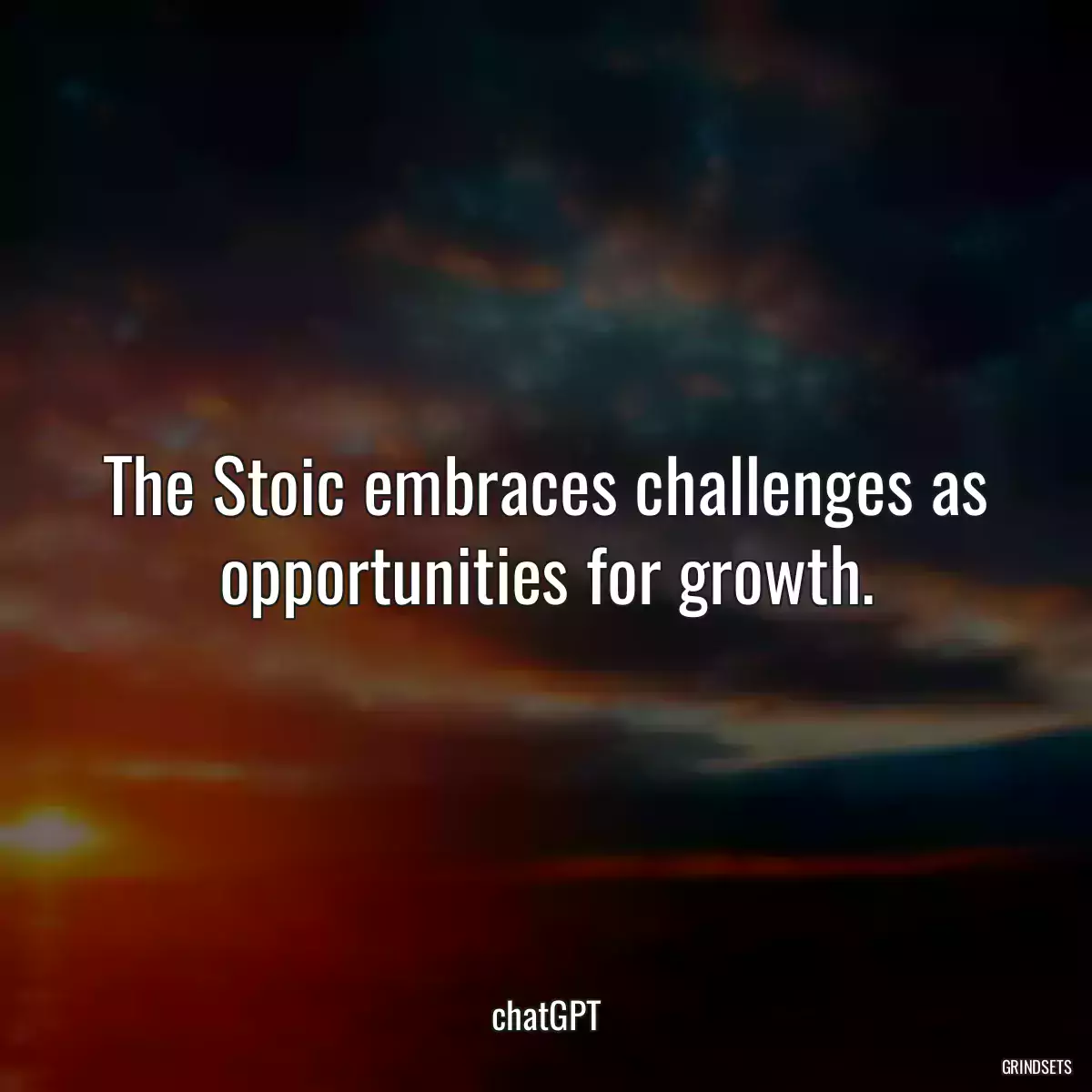 The Stoic embraces challenges as opportunities for growth.