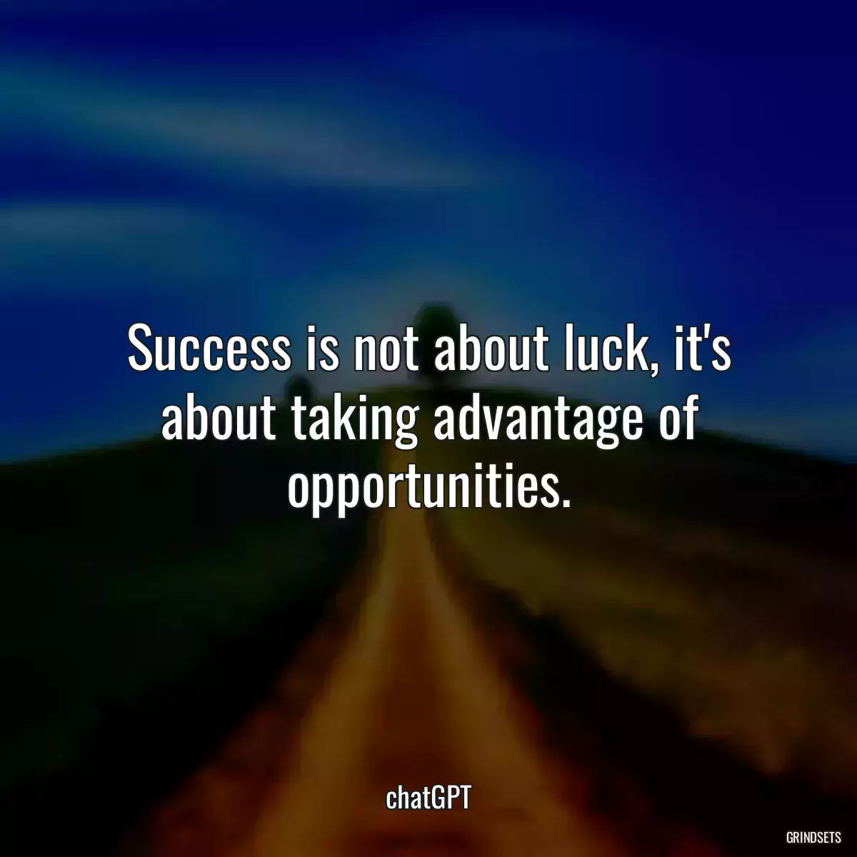 Success is not about luck, it\'s about taking advantage of opportunities.