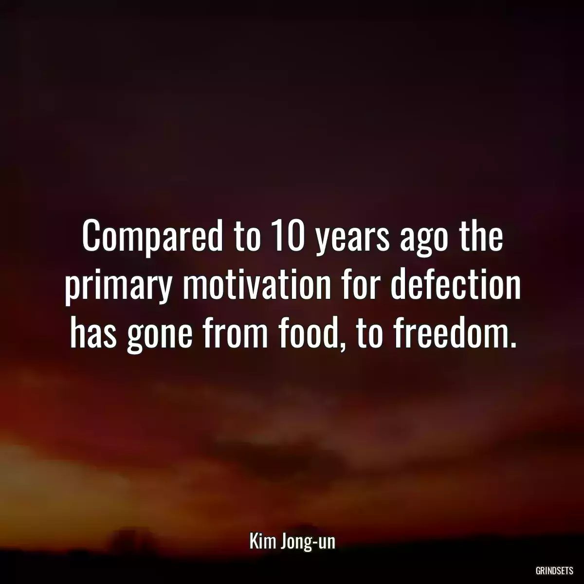 Compared to 10 years ago the primary motivation for defection has gone from food, to freedom.