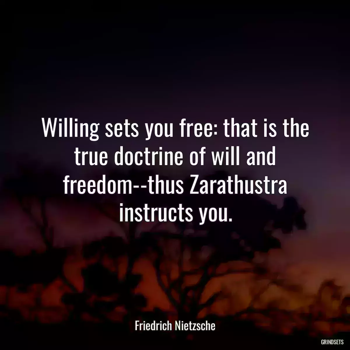 Willing sets you free: that is the true doctrine of will and freedom--thus Zarathustra instructs you.