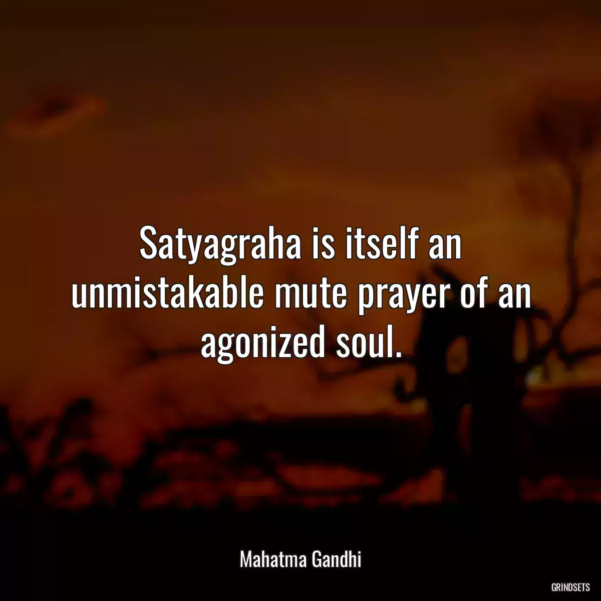 Satyagraha is itself an unmistakable mute prayer of an agonized soul.