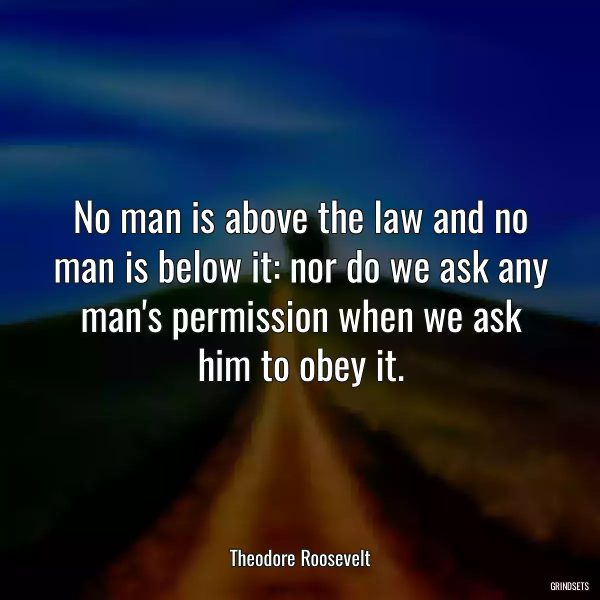 No man is above the law and no man is below it: nor do we ask any man\'s permission when we ask him to obey it.