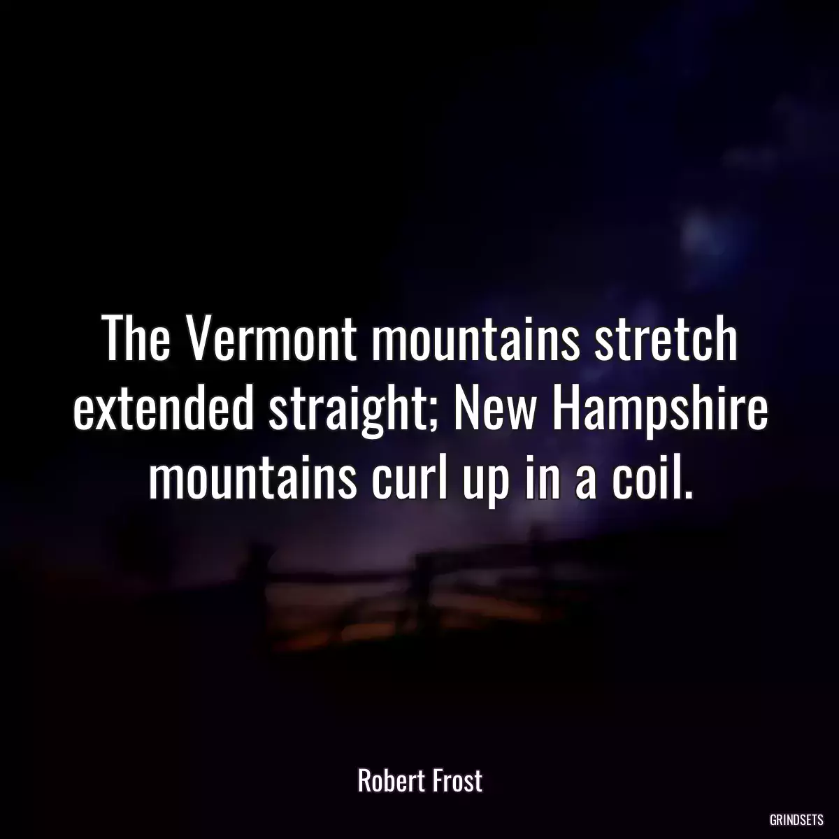 The Vermont mountains stretch extended straight; New Hampshire mountains curl up in a coil.