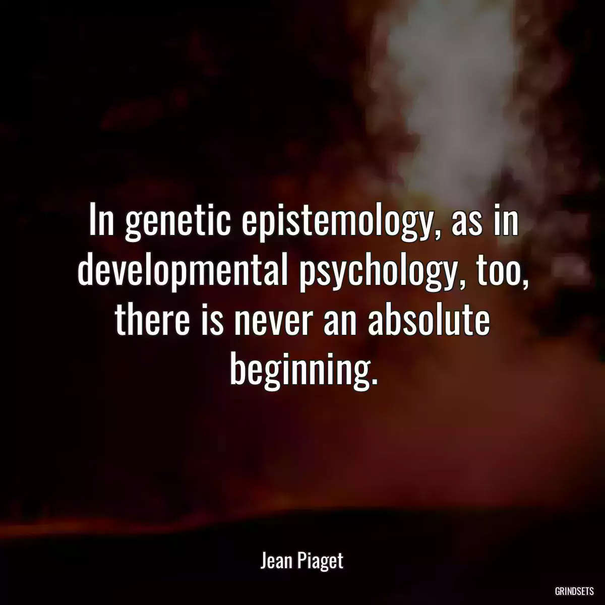 In genetic epistemology, as in developmental psychology, too, there is never an absolute beginning.