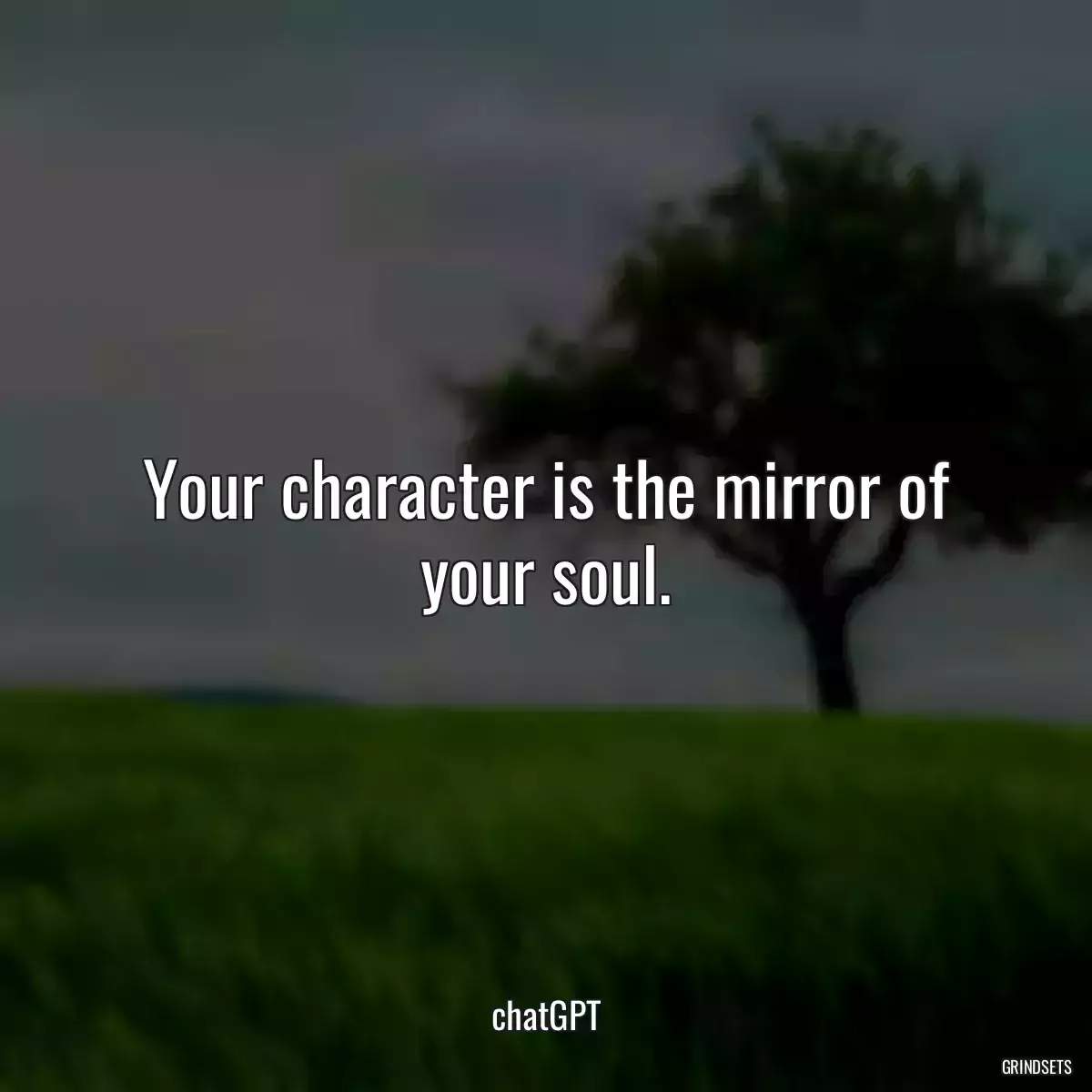 Your character is the mirror of your soul.
