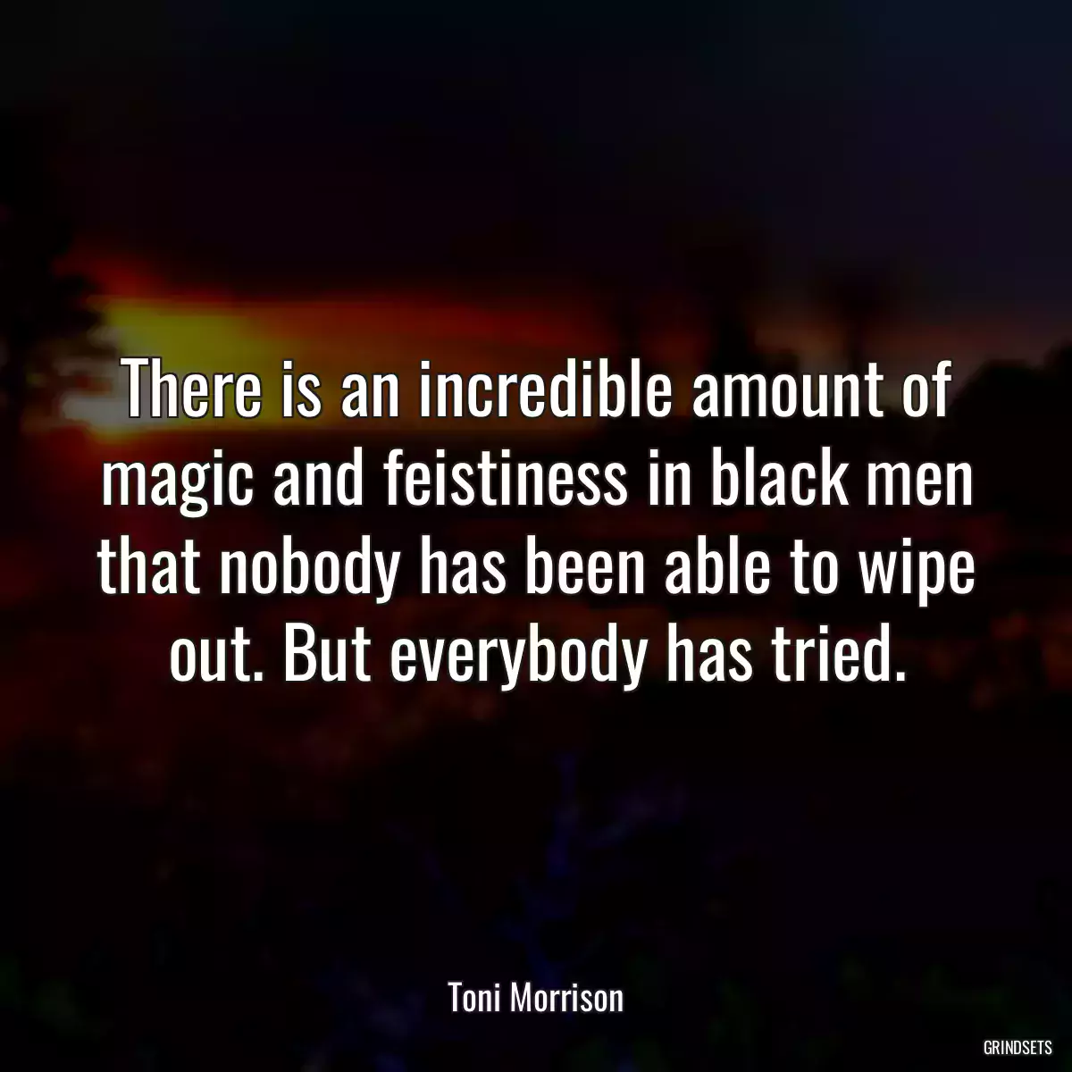 There is an incredible amount of magic and feistiness in black men that nobody has been able to wipe out. But everybody has tried.
