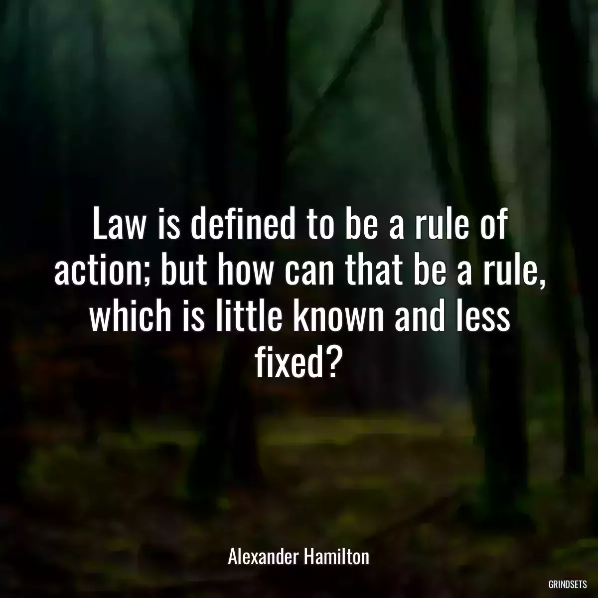Law is defined to be a rule of action; but how can that be a rule, which is little known and less fixed?