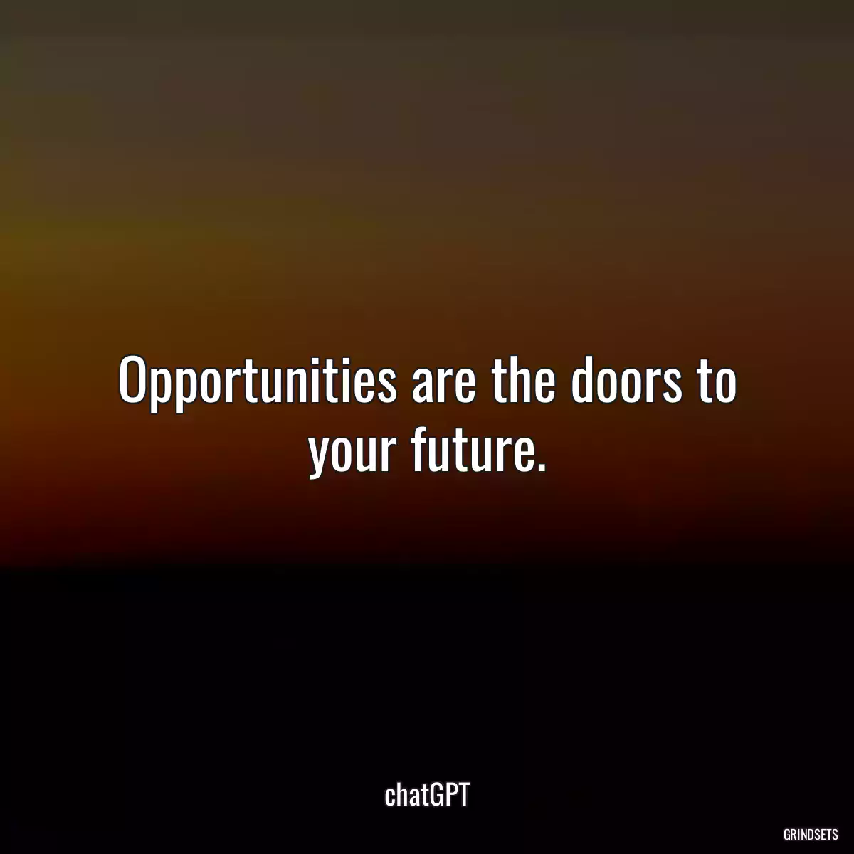 Opportunities are the doors to your future.