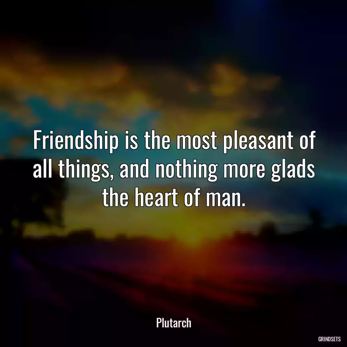 Friendship is the most pleasant of all things, and nothing more glads the heart of man.