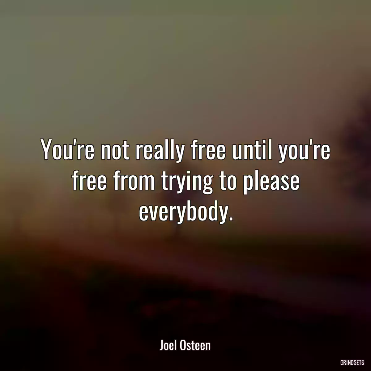 You\'re not really free until you\'re free from trying to please everybody.