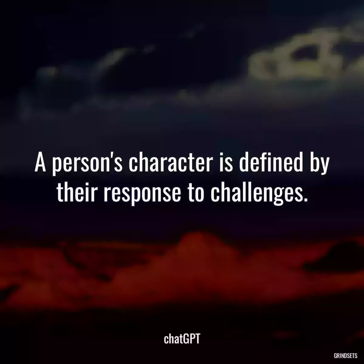 A person\'s character is defined by their response to challenges.