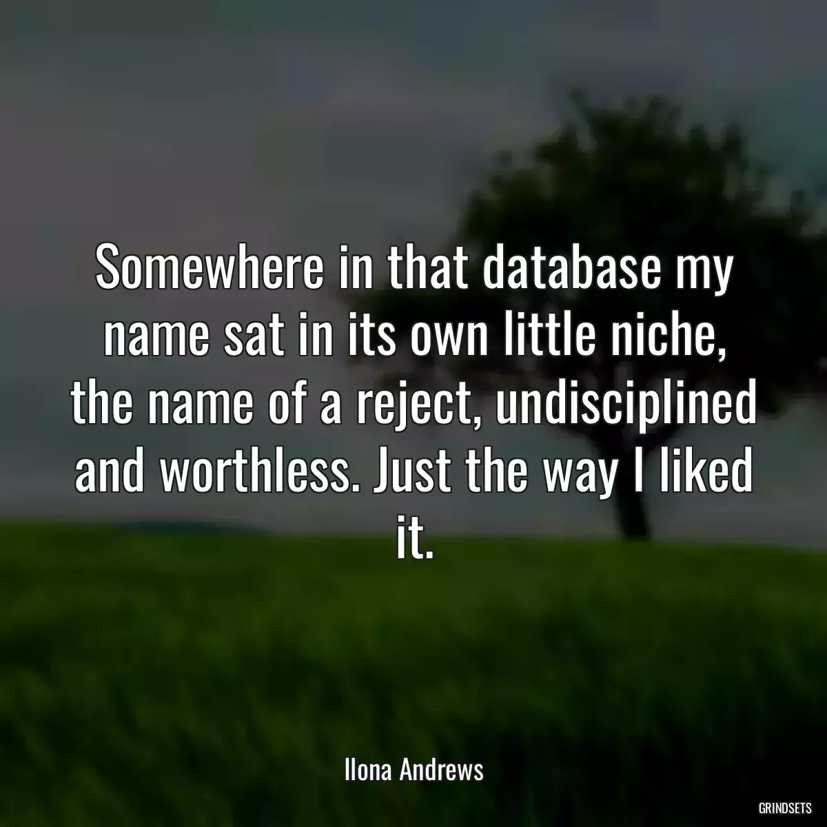 Somewhere in that database my name sat in its own little niche, the name of a reject, undisciplined and worthless. Just the way I liked it.