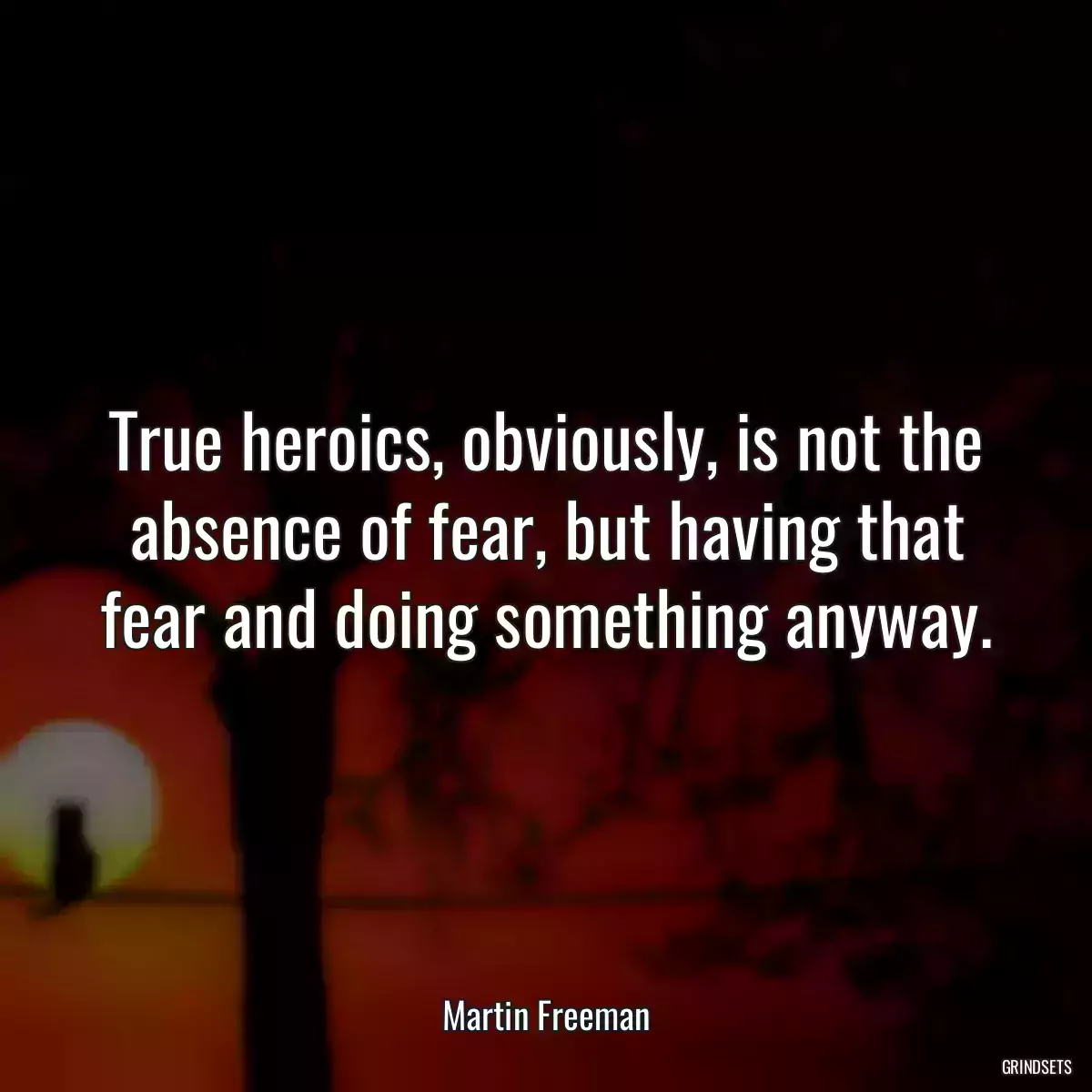 True heroics, obviously, is not the absence of fear, but having that fear and doing something anyway.