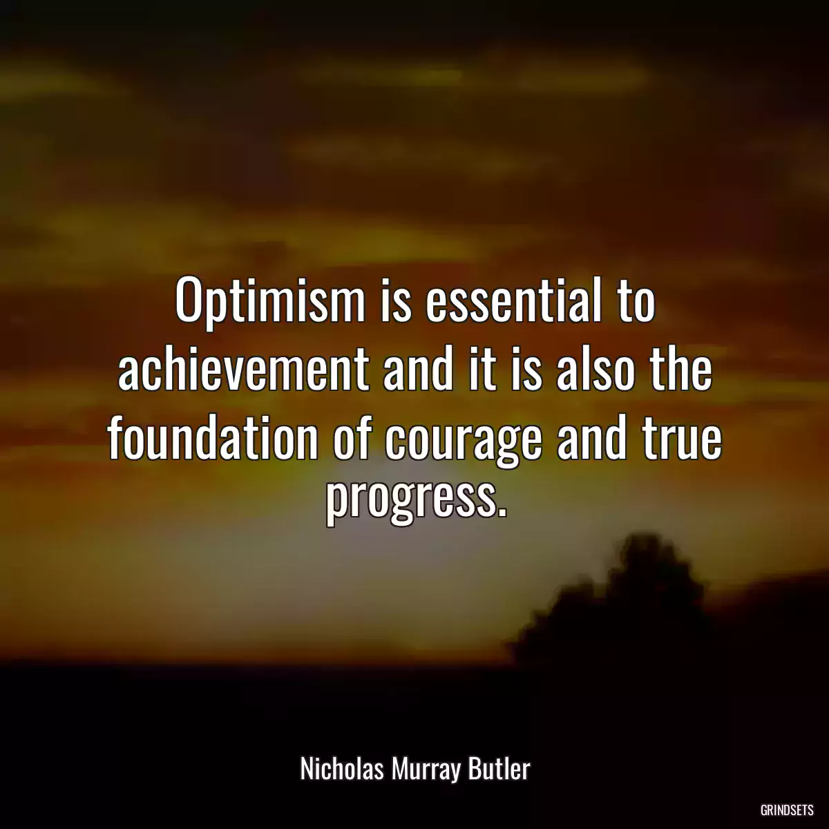 Optimism is essential to achievement and it is also the foundation of courage and true progress.