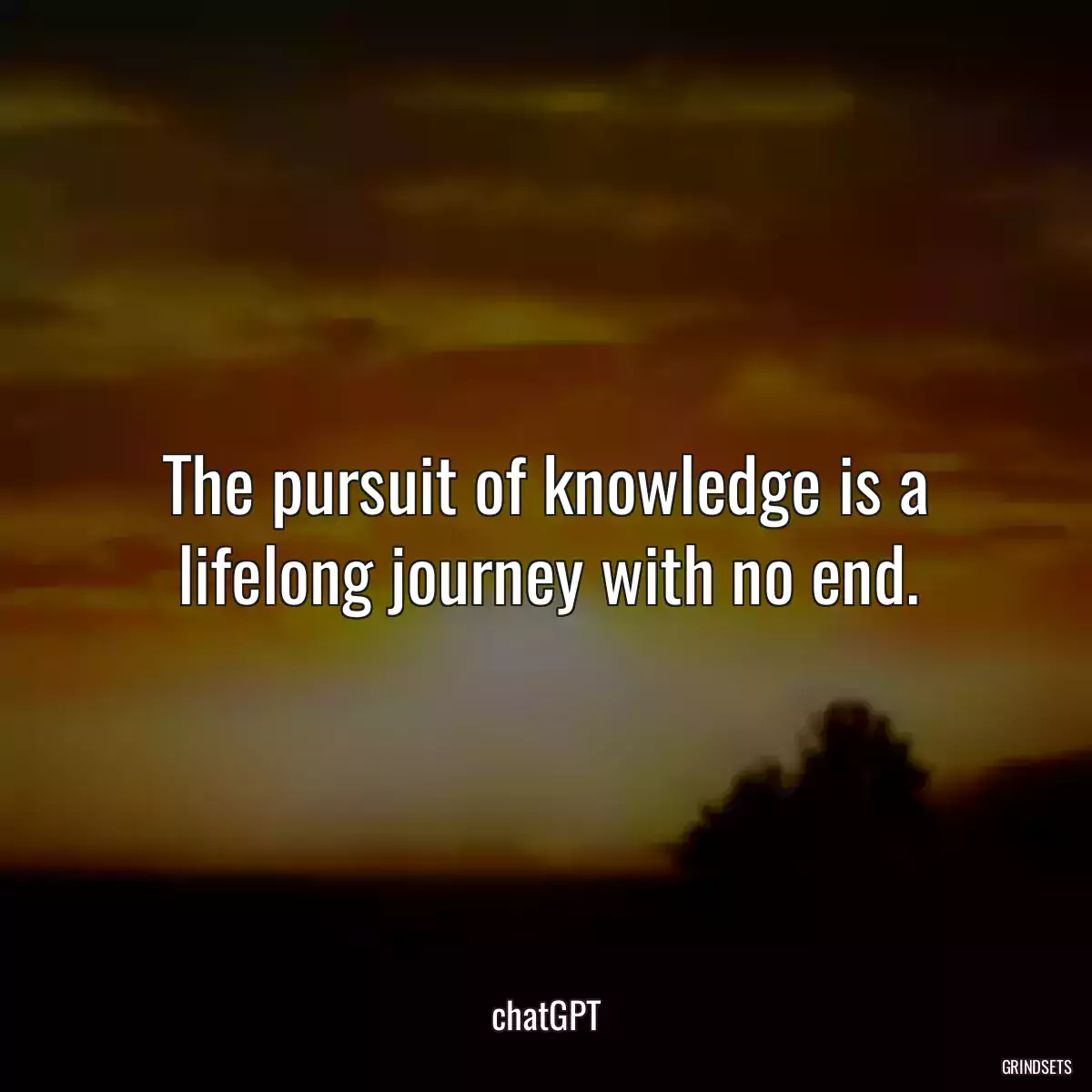 The pursuit of knowledge is a lifelong journey with no end.