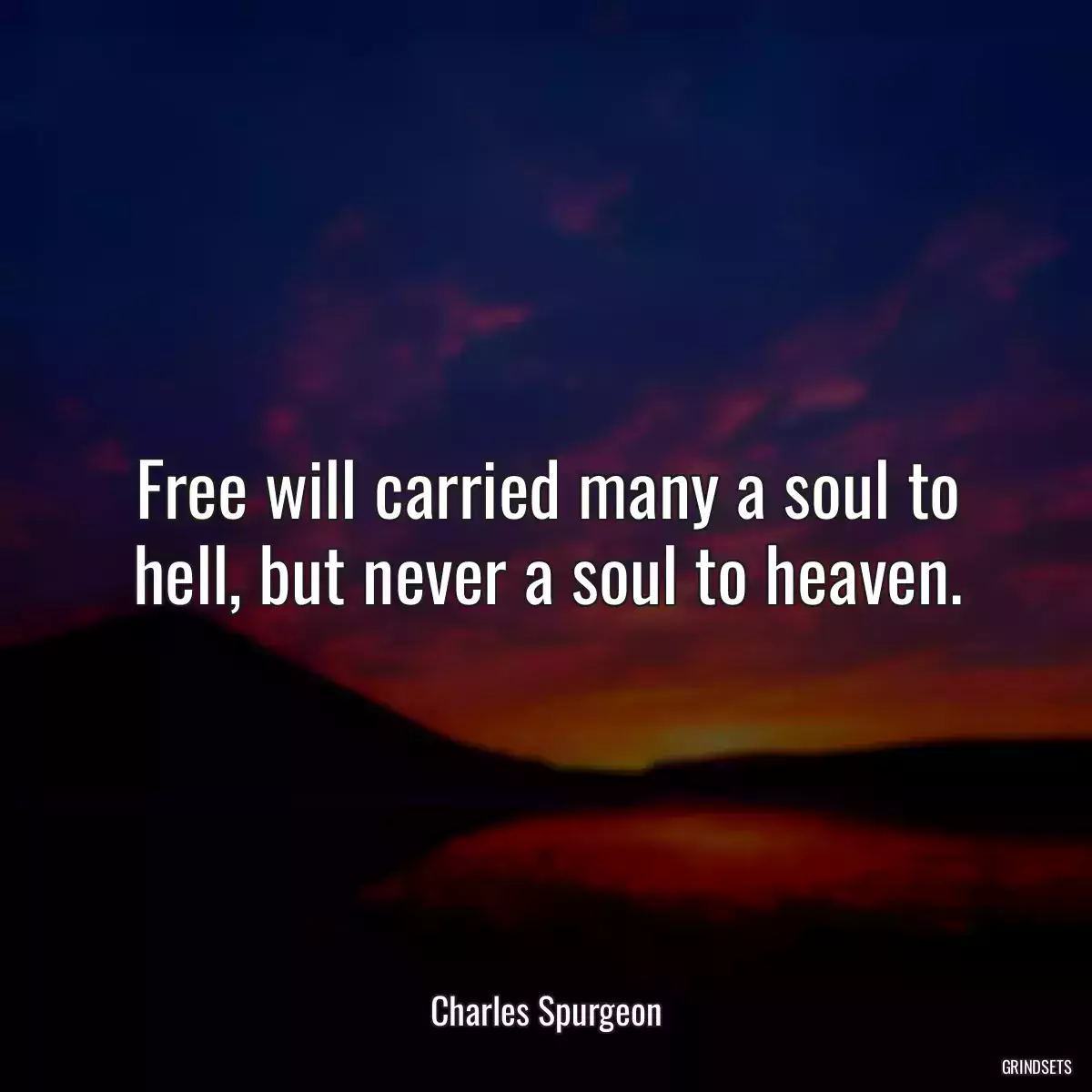 Free will carried many a soul to hell, but never a soul to heaven.