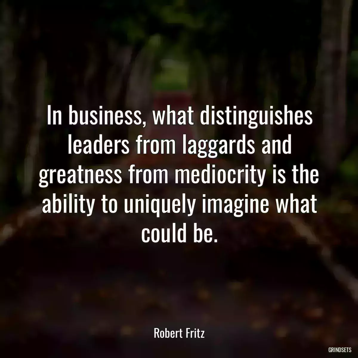 In business, what distinguishes leaders from laggards and greatness from mediocrity is the ability to uniquely imagine what could be.