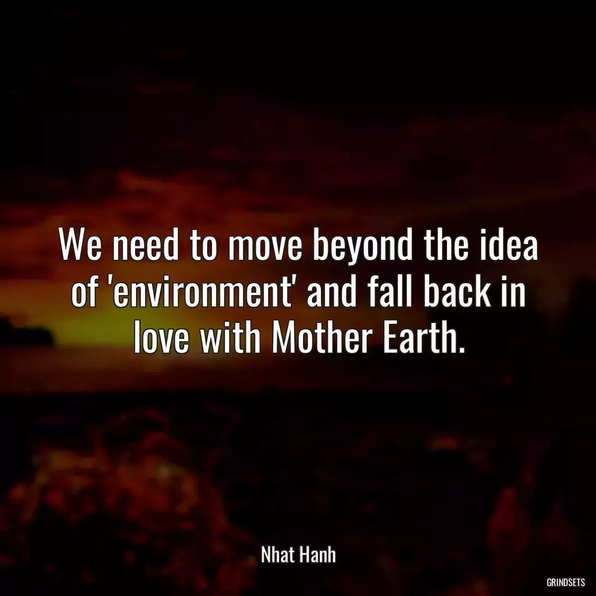 We need to move beyond the idea of \'environment\' and fall back in love with Mother Earth.