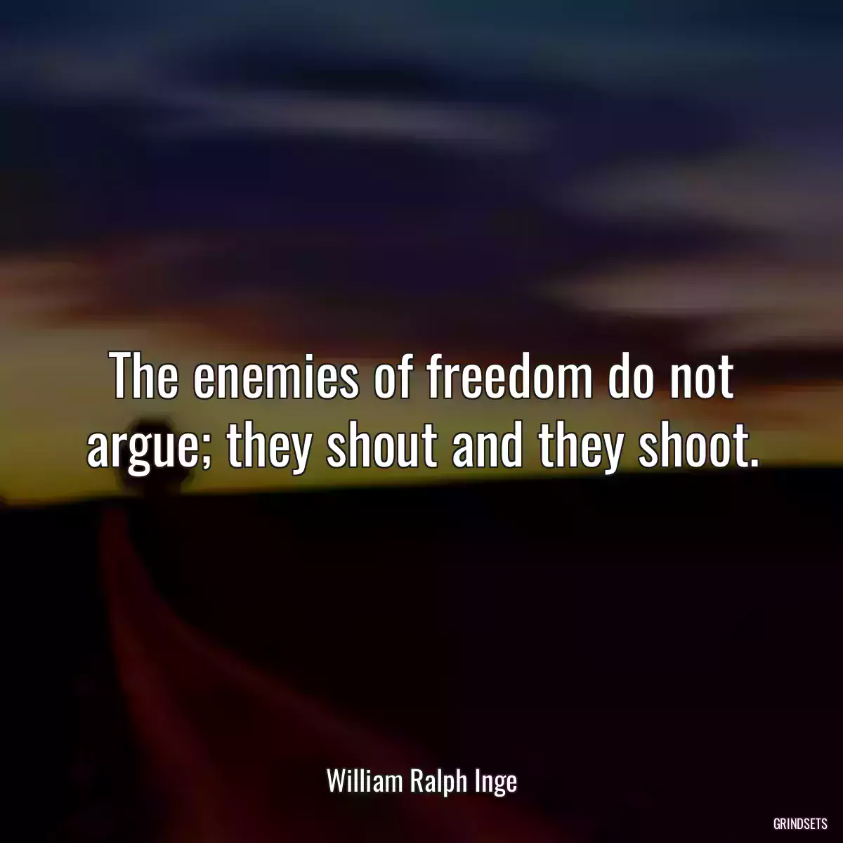 The enemies of freedom do not argue; they shout and they shoot.