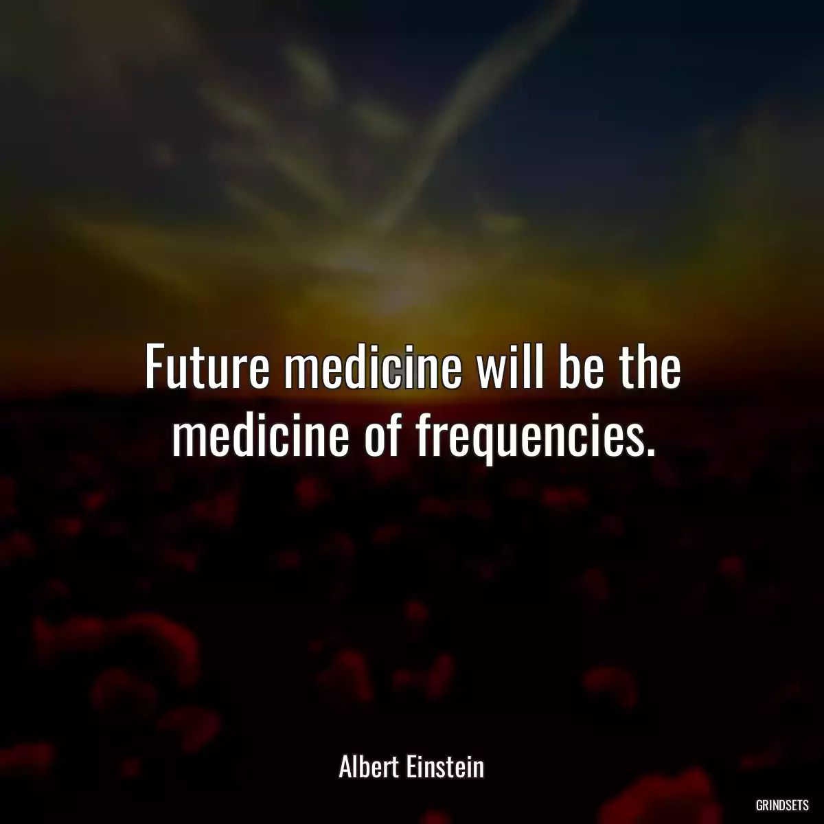 Future medicine will be the medicine of frequencies.