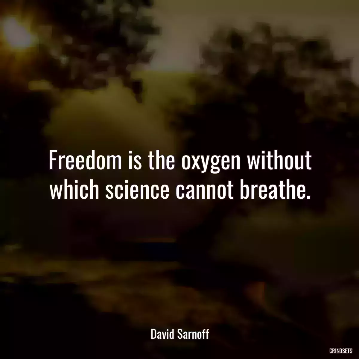 Freedom is the oxygen without which science cannot breathe.