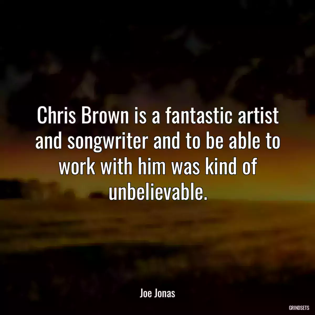 Chris Brown is a fantastic artist and songwriter and to be able to work with him was kind of unbelievable.