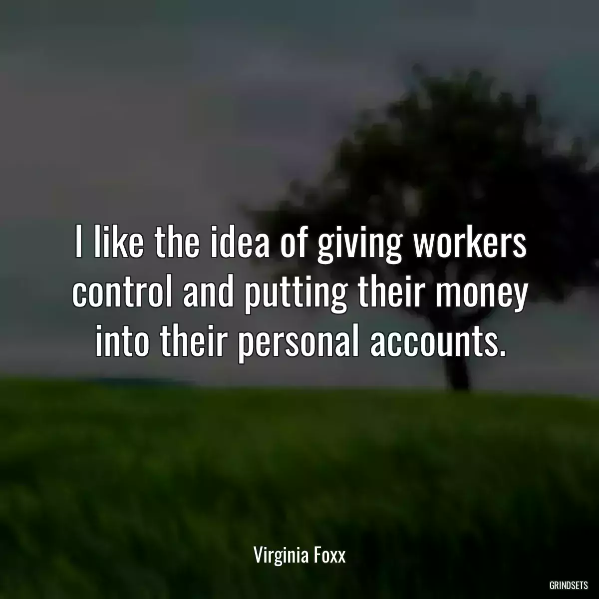 I like the idea of giving workers control and putting their money into their personal accounts.