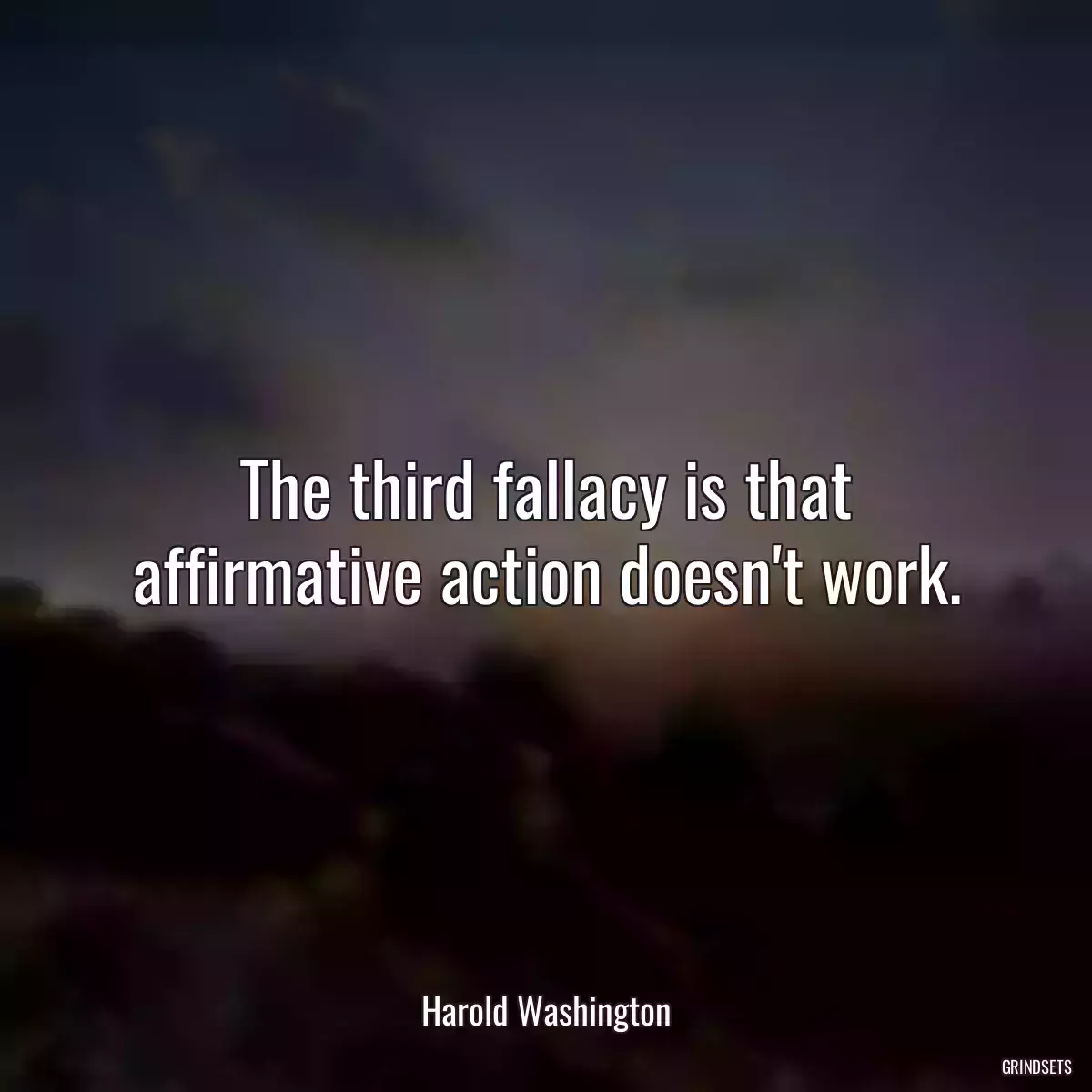 The third fallacy is that affirmative action doesn\'t work.