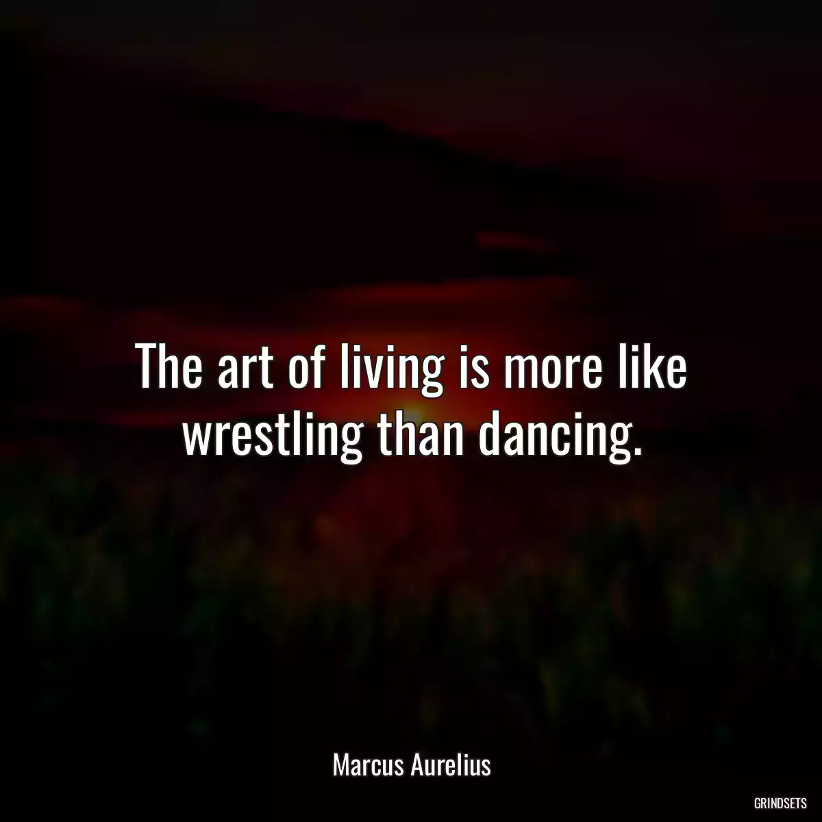 The art of living is more like wrestling than dancing.