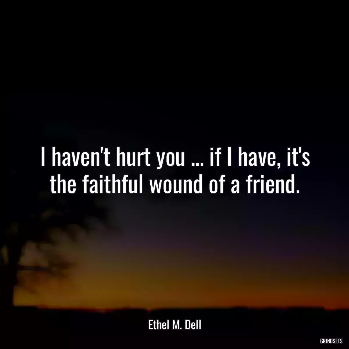 I haven\'t hurt you ... if I have, it\'s the faithful wound of a friend.