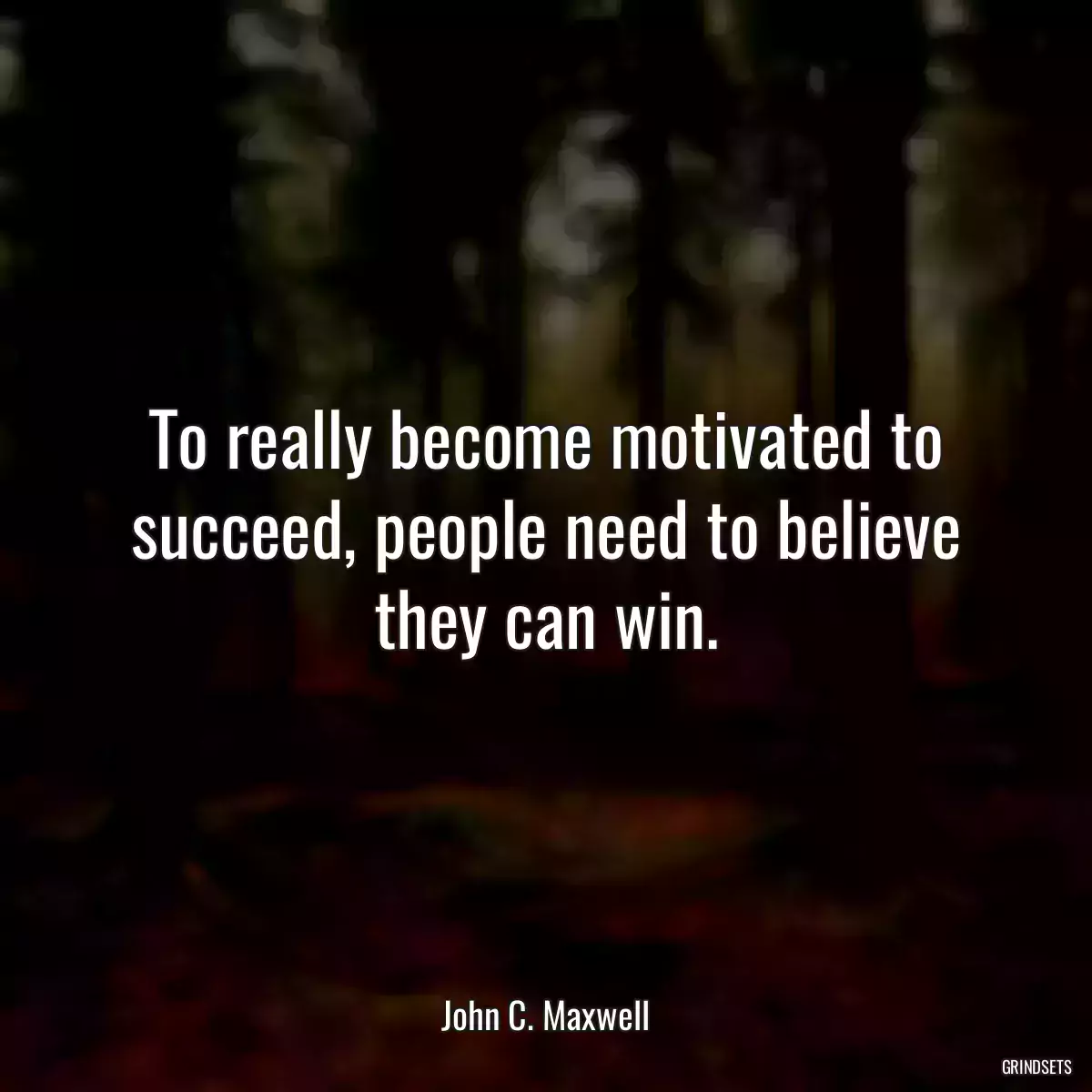 To really become motivated to succeed, people need to believe they can win.