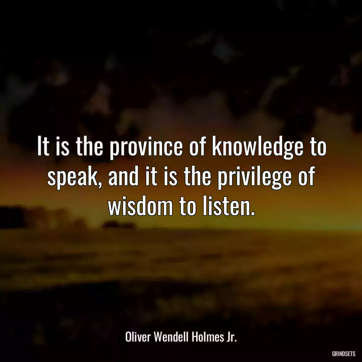 It is the province of knowledge to speak, and it is the privilege of wisdom to listen.