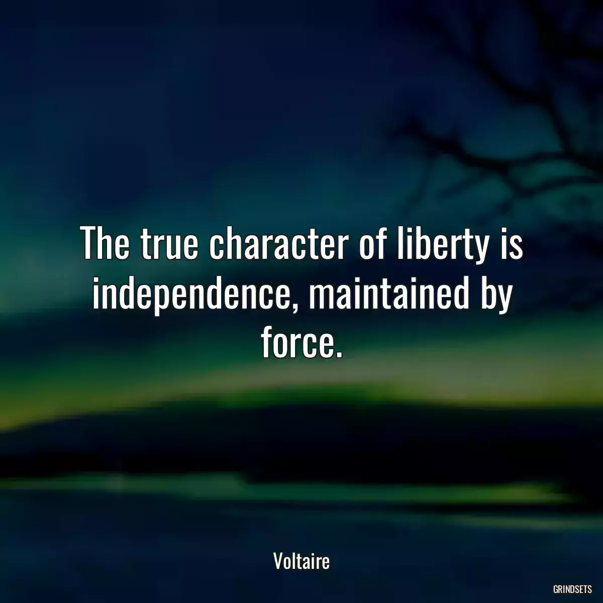 The true character of liberty is independence, maintained by force.