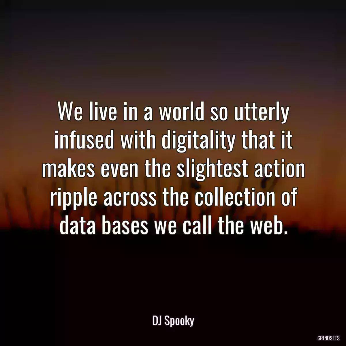 We live in a world so utterly infused with digitality that it makes even the slightest action ripple across the collection of data bases we call the web.