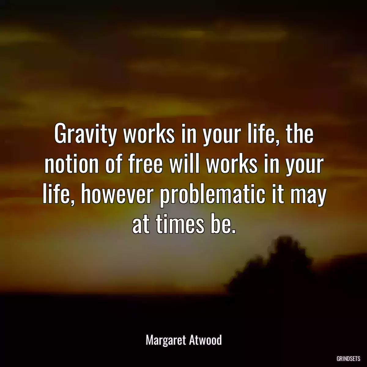 Gravity works in your life, the notion of free will works in your life, however problematic it may at times be.