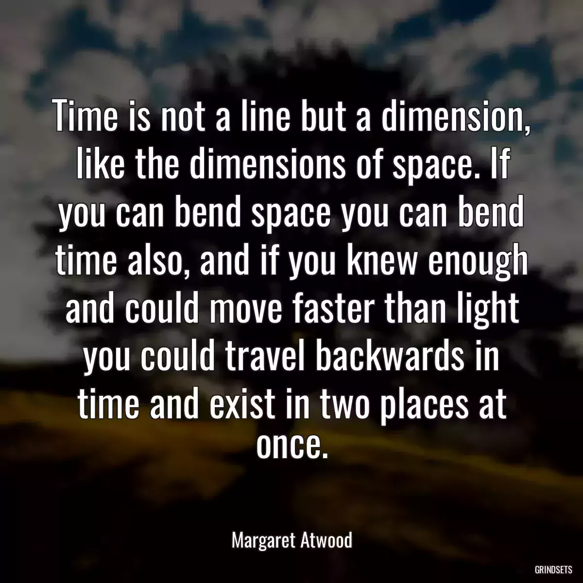 Time is not a line but a dimension, like the dimensions of space. If you can bend space you can bend time also, and if you knew enough and could move faster than light you could travel backwards in time and exist in two places at once.