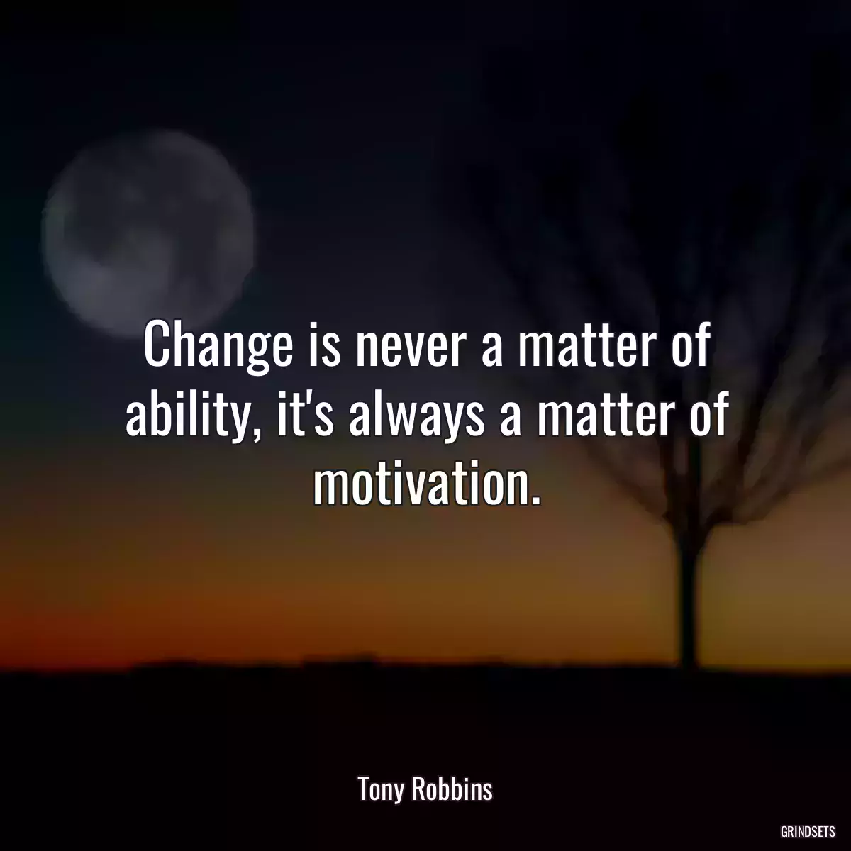 Change is never a matter of ability, it\'s always a matter of motivation.