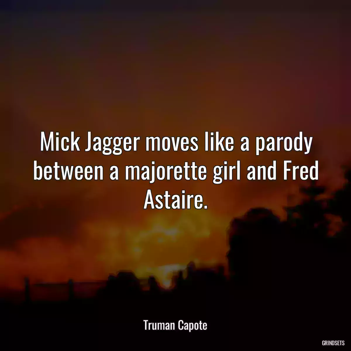 Mick Jagger moves like a parody between a majorette girl and Fred Astaire.