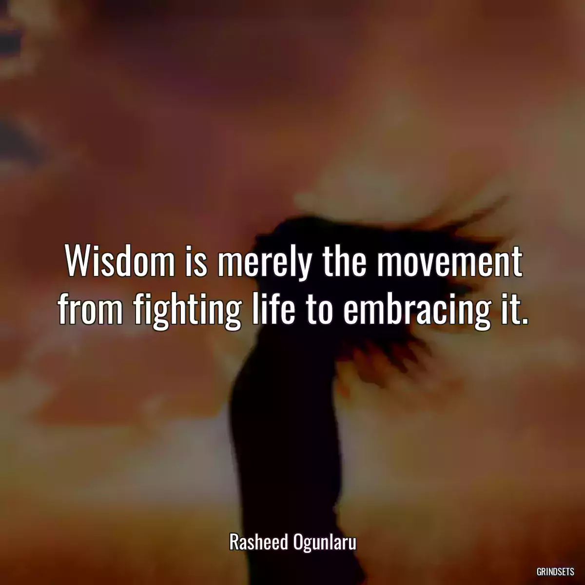 Wisdom is merely the movement from fighting life to embracing it.