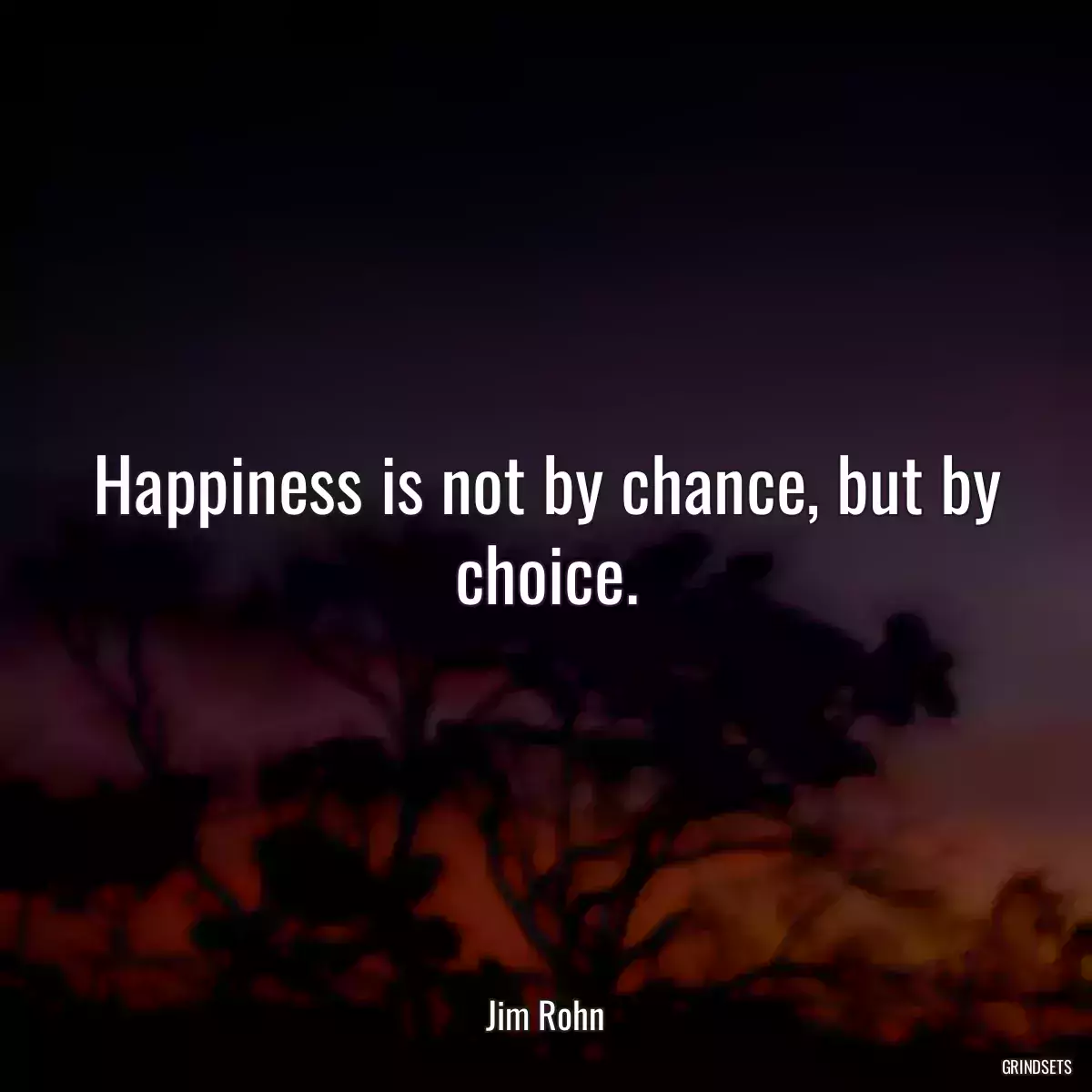 Happiness is not by chance, but by choice.