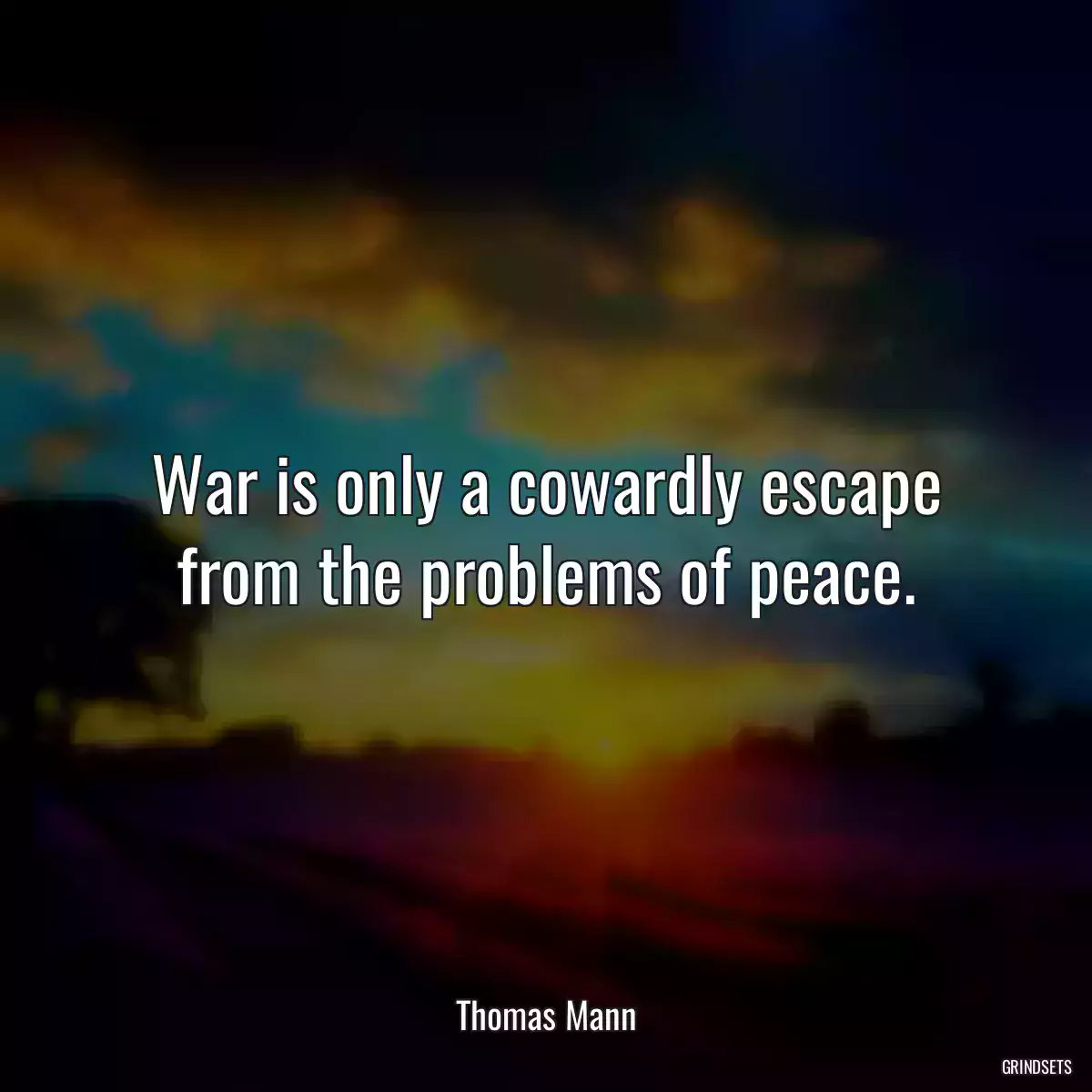 War is only a cowardly escape from the problems of peace.