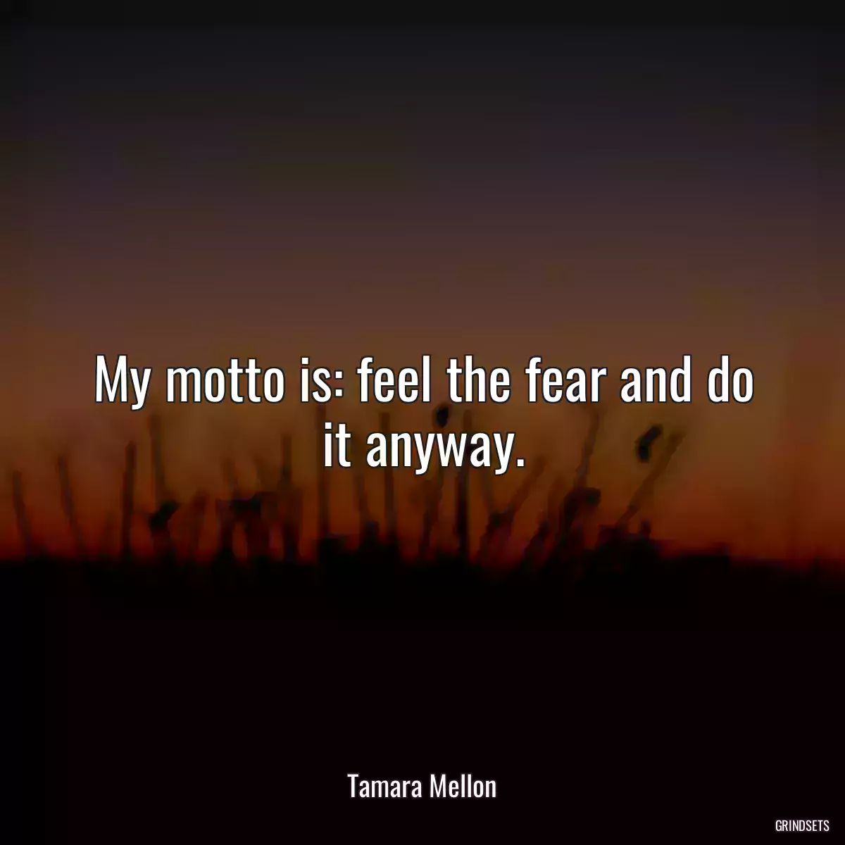 My motto is: feel the fear and do it anyway.