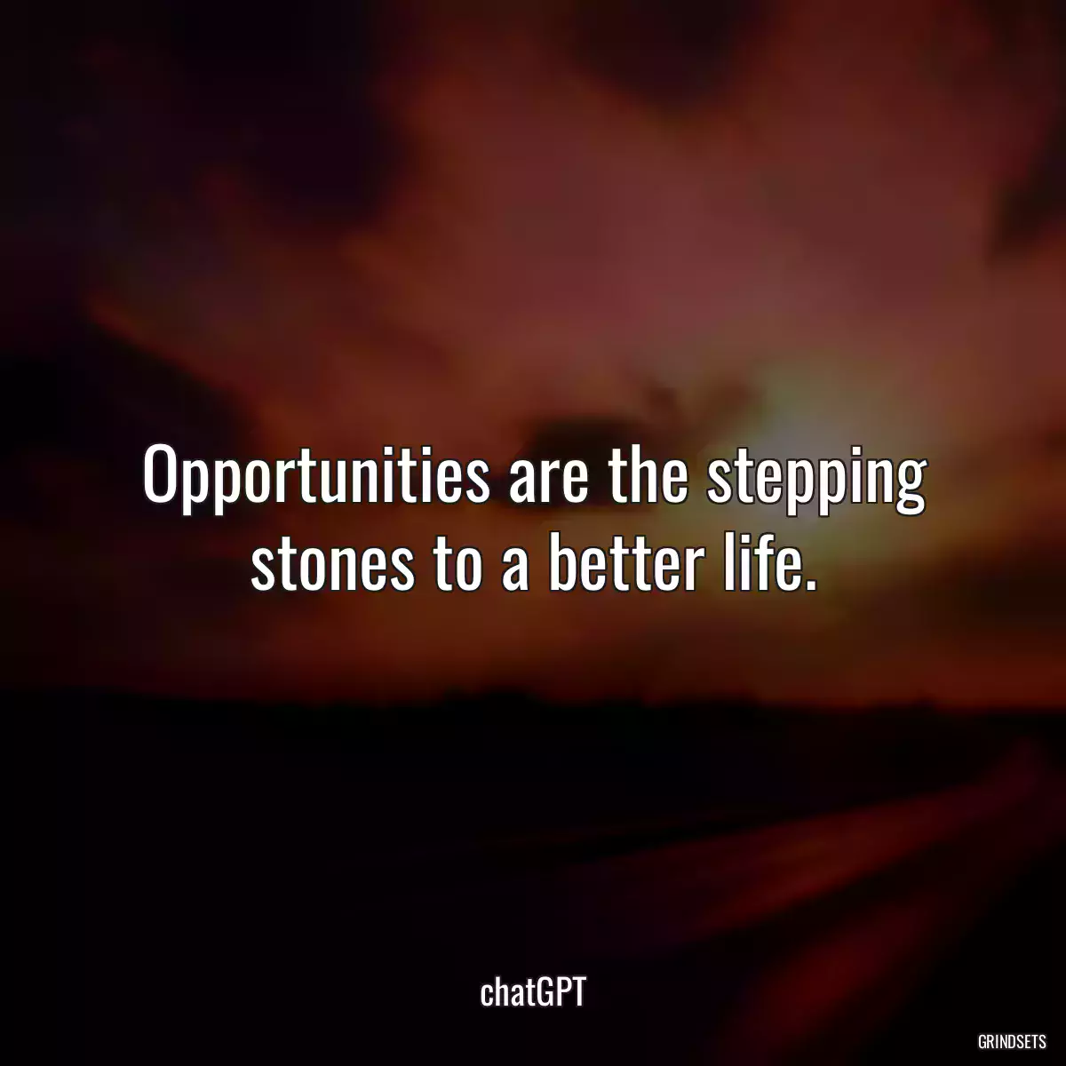 Opportunities are the stepping stones to a better life.