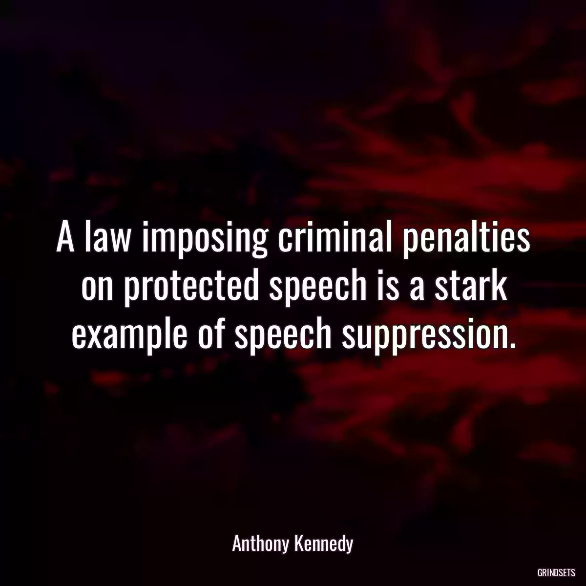 A law imposing criminal penalties on protected speech is a stark example of speech suppression.