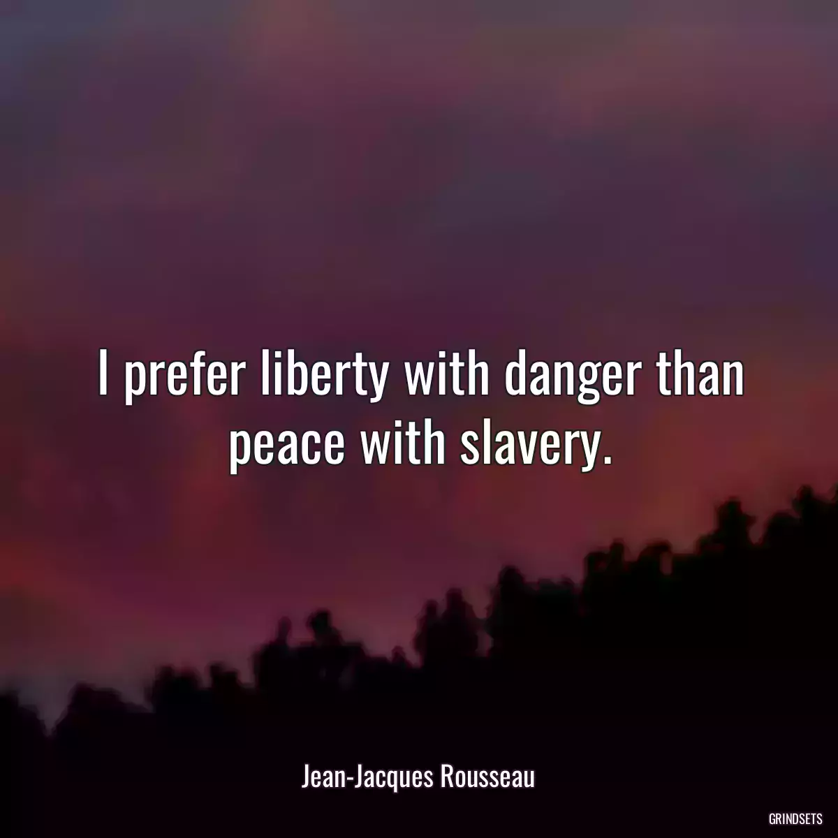 I prefer liberty with danger than peace with slavery.