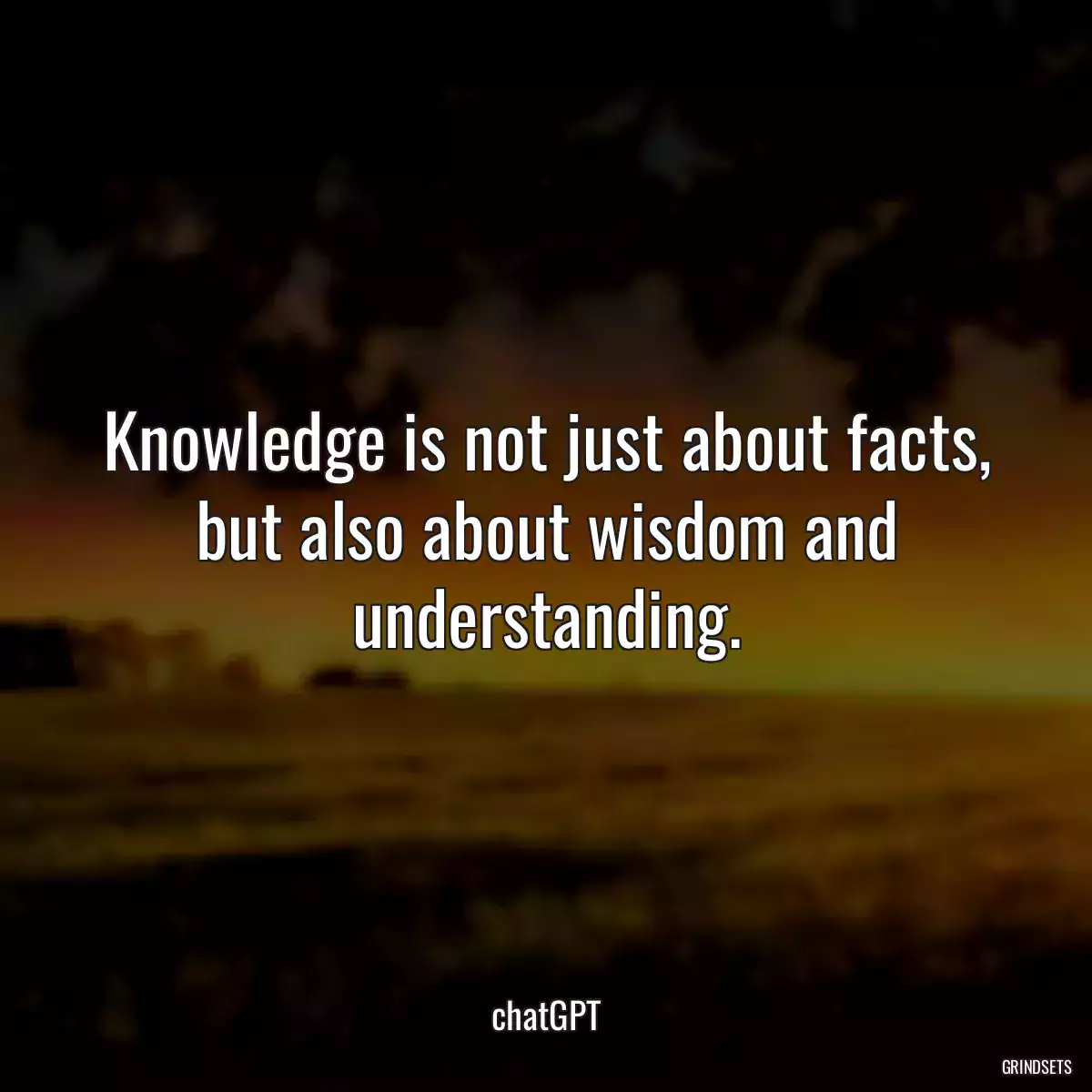 Knowledge is not just about facts, but also about wisdom and understanding.